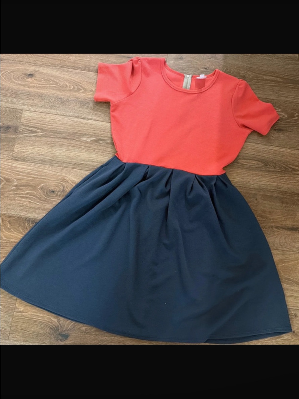 LuLaRoe Coral Top Navy Skirt Fit-and-Flare Dress